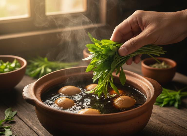 B&agrave;i thuốc ngải cứu hầm trứng g&agrave;